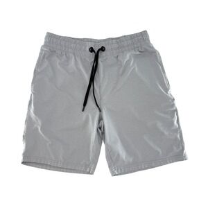 Balance Collection Mens Athletic Shorts Gray Elastic Waist Drawstring Size M